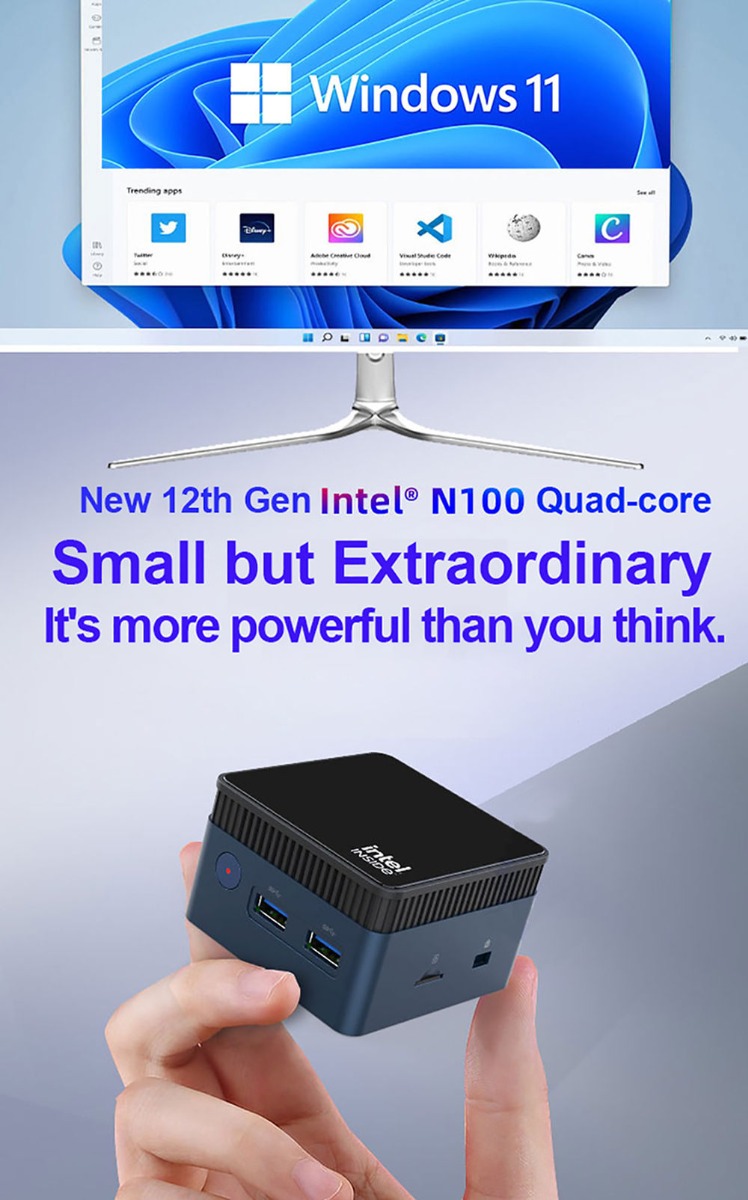 Small Extraordinary Mini PC VenBOX M6S Intel N100