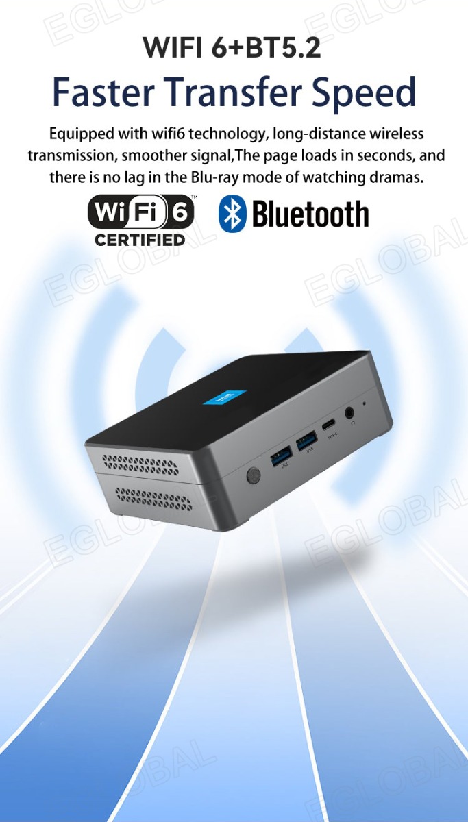 WIFI 6+BT5.2 Faster Transfer Speed Equipped with wifi6 technology, long-distance wireless transmission, smoother signal,The page loads in seconds, and there is no lag in the Blu-ray mode of watching dramas. WiFi6 CERTIFIED Bluetooth